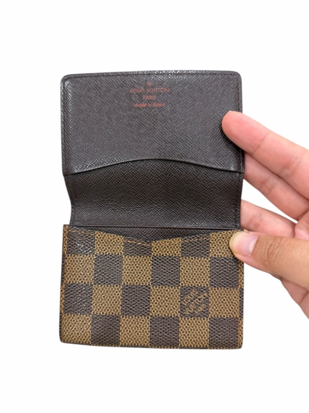 Authentic Louis Vuitton Damier Ebene Business Card Holder Wallet LV Porte Cartes - Picture 7 of 12